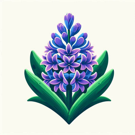 Beautiful blue hyacinth flower. Vector illustration in flat styleのイラスト素材