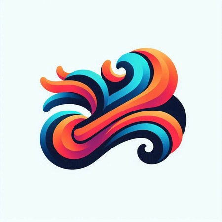abstract colorful wave on white background, vector art illustration eps10のイラスト素材