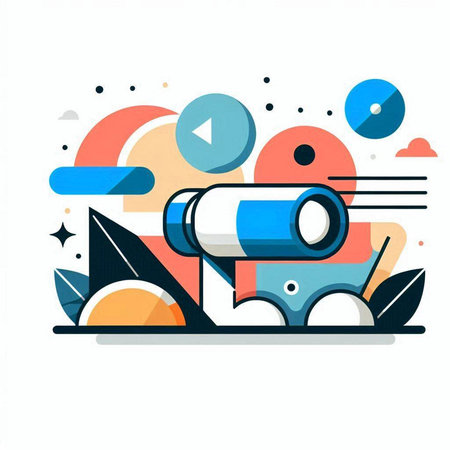 Modern flat design illustration. Abstract colorful geometric background. Concept for web banners and printed materials.のイラスト素材