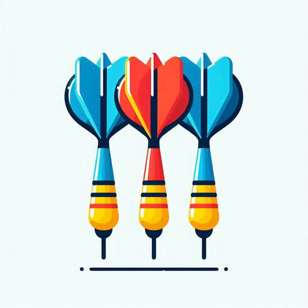 Darts in flat style on white background. Vector illustration. Eps 10.のイラスト素材