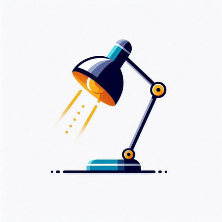 Illustration of a desk lamp. Flat design. Vector illustration.のイラスト素材
