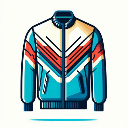 Men's winter jacket. Vector illustration of a male winter jacket.のイラスト素材