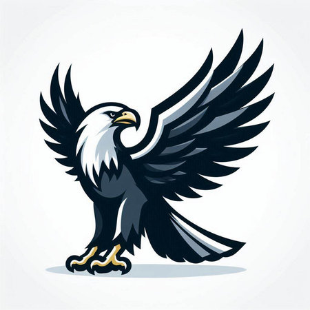Eagle vector illustration. Eagle mascot. Eagle bird with wings.のイラスト素材