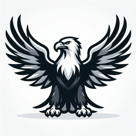 eagle with wings on a white background, vector illustration, epsのイラスト素材