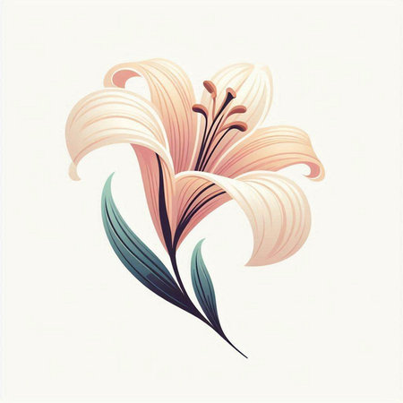 Beautiful lily flower, element for design, vector illustration.のイラスト素材