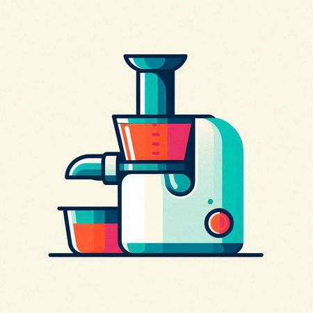 Vector illustration of a modern electric meat grinder. Flat style.のイラスト素材