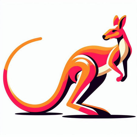 Kangaroo on a white background. Vector illustration. Eps 10のイラスト素材