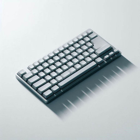 Keyboard with shadow on white background. 3D illustration. Top view.のイラスト素材