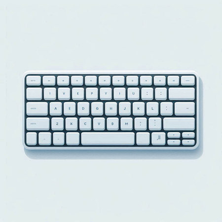 Keyboard isolated on a white background. 3d render illustration.のイラスト素材