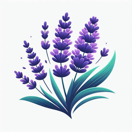 Lavender flowers. Vector illustration of lavender bouquet.のイラスト素材