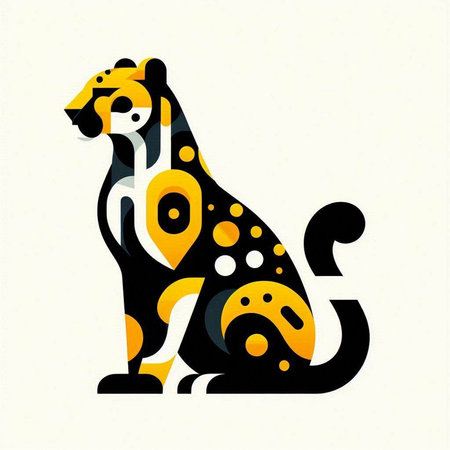 Leopard. Vector illustration of a stylized animal. Can be used as a greeting card.のイラスト素材