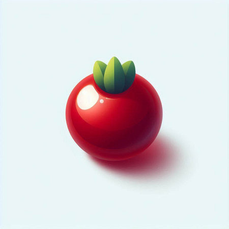 tomato on a white background. 3d illustration of a tomato.のイラスト素材