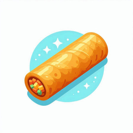 Illustration of a traditional mexican burrito isolated on a white backgroundのイラスト素材