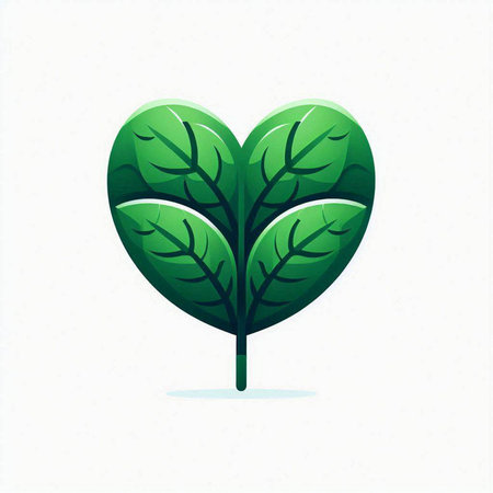 Ecology icon with green leaves on white background. Vector illustration.のイラスト素材