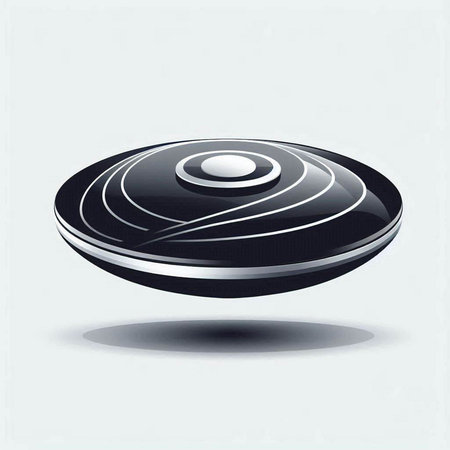 Illustration of a black abstract sphere with shadow on a white backgroundのイラスト素材