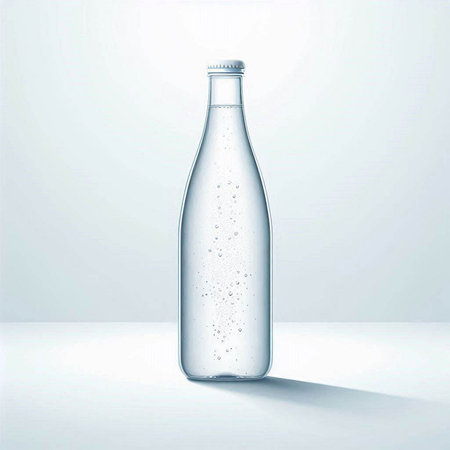 Plastic bottle of water on a light background. Vector illustration.のイラスト素材