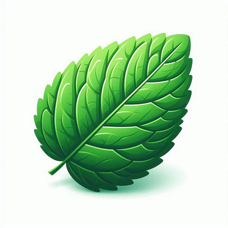 Mint leaf isolated on a white background. Vector illustration. Eps 10.のイラスト素材