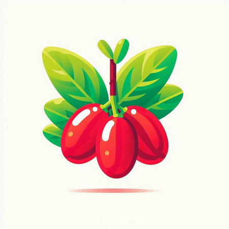 Goji berry isolated on white background. Vector Illustration.のイラスト素材