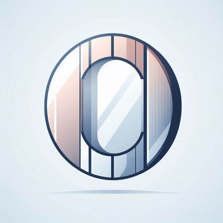 Abstract letter O in a circle, vector icon. Illustration.のイラスト素材