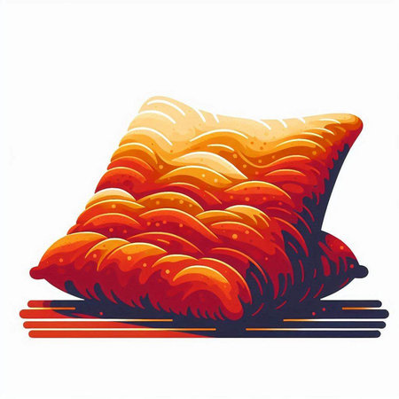 Illustration of a pillow on a white background with space for textのイラスト素材