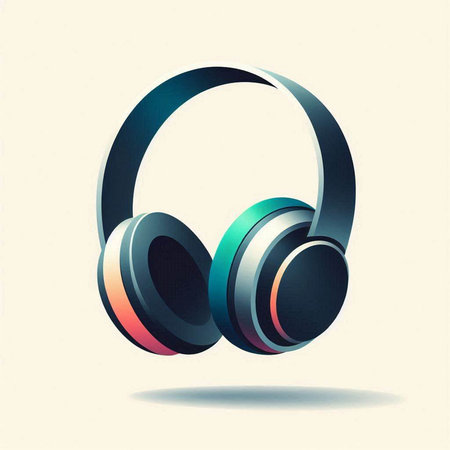 Headphones icon, 3d design, vector illustration eps 10.のイラスト素材