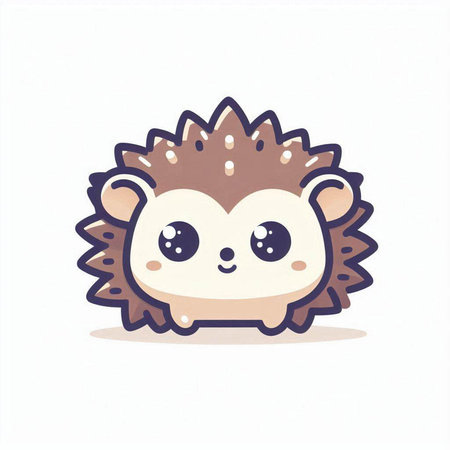 Cute hedgehog vector illustration. Cute cartoon hedgehog isolated on white background.のイラスト素材