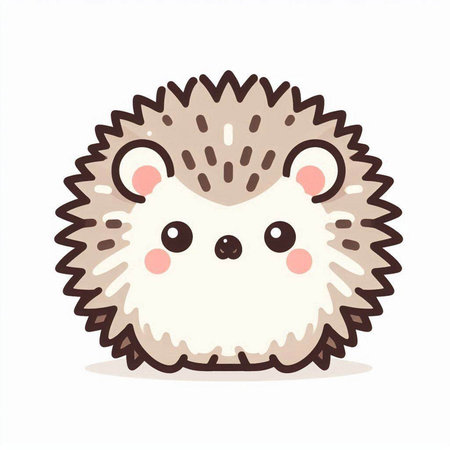 Cute hedgehog. Vector illustration isolated on a white background.のイラスト素材