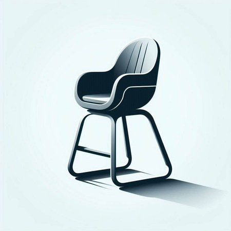 modern chair icon on blue background. 3d illustration. Eps 10.のイラスト素材