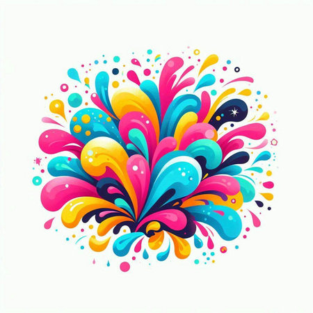Colorful splashes of paint on a white background. Vector illustrationのイラスト素材