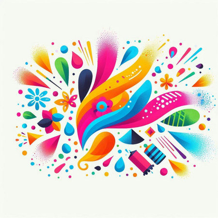 Abstract floral background with colorful elements. Vector illustration. Eps 10.のイラスト素材