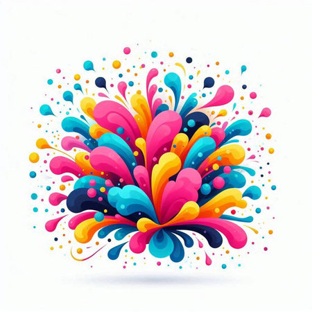 Colorful abstract background with splashes and drops. Vector illustration.のイラスト素材