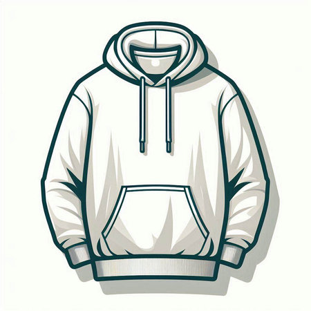 Vector illustration of a hooded sweatshirt on a white background.のイラスト素材
