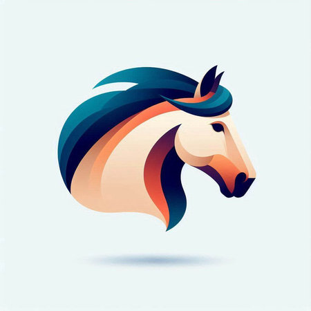 Unicorn vector icon. Horse head. Animal logotype.のイラスト素材