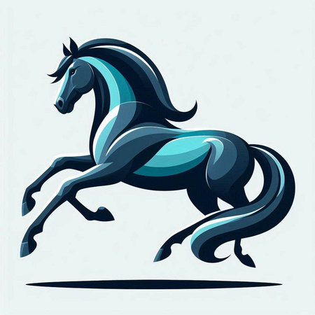 Horse running in the wind. Vector illustration of a horse.のイラスト素材