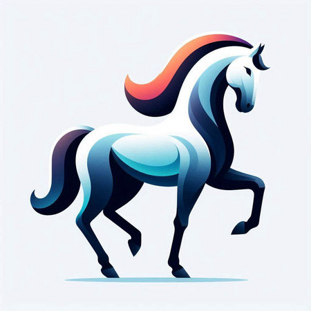 Vector illustration of a horse on a white background. Design element.のイラスト素材