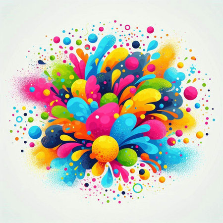 abstract colorful background with splashes and drops. Vector illustration.のイラスト素材