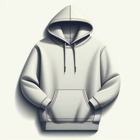 Blank white hooded sweatshirt mockup, 3d renderのイラスト素材