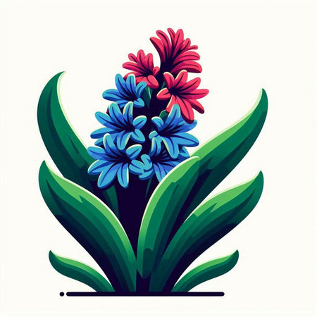 Colorful hyacinth flower on white background. Vector illustration.のイラスト素材