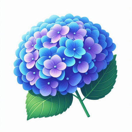 Hydrangea flower isolated on a white background. Vector illustration.のイラスト素材