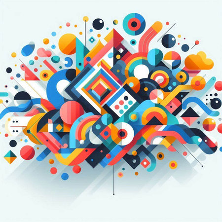 Abstract colorful background with geometric elements. Vector illustration. Eps 10.のイラスト素材