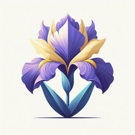 Beautiful iris flower. Vector illustration of iris flower.のイラスト素材