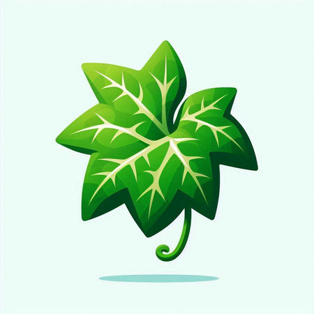Green leaf on a light background. Vector illustration. Eps 10.のイラスト素材