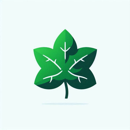 Green leaf icon. Ecology symbol. Flat design. Vector illustration.のイラスト素材