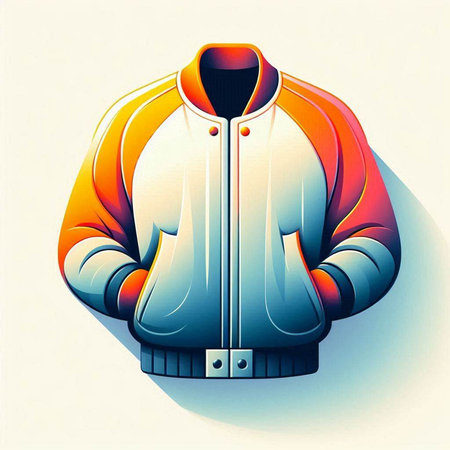 Men's winter jacket with a hood. Vector illustration in retro style.のイラスト素材