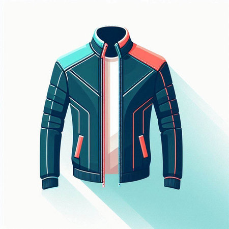 Jacket for extreme sports on a mannequin. Vector illustrationのイラスト素材