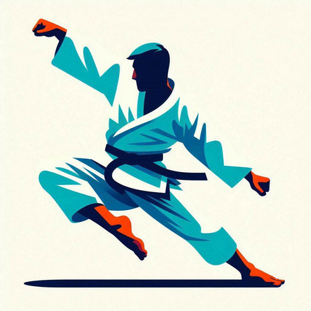 karate vector illustration, karate sport, karate vector illustrationのイラスト素材