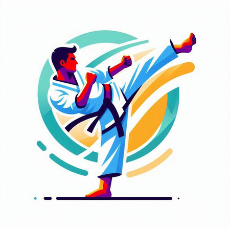 Martial arts, karate, taekwondo, vector illustrationのイラスト素材