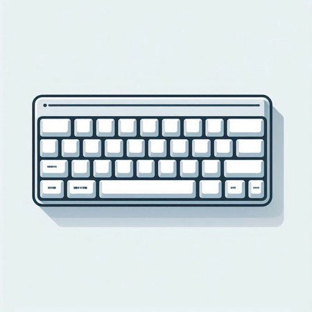 Keyboard. Vector illustration. Isolated on a white background.のイラスト素材