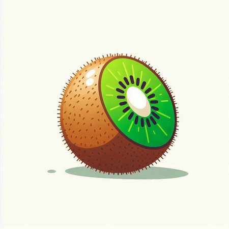 Kiwi fruit isolated on a white background. Vector illustration.のイラスト素材