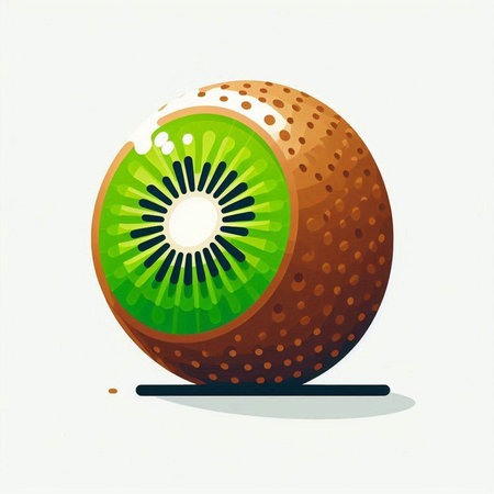 Kiwi fruit on a white background. Vector illustration. Eps 10のイラスト素材